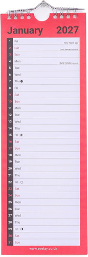 2027 slim wall - wall, calendar